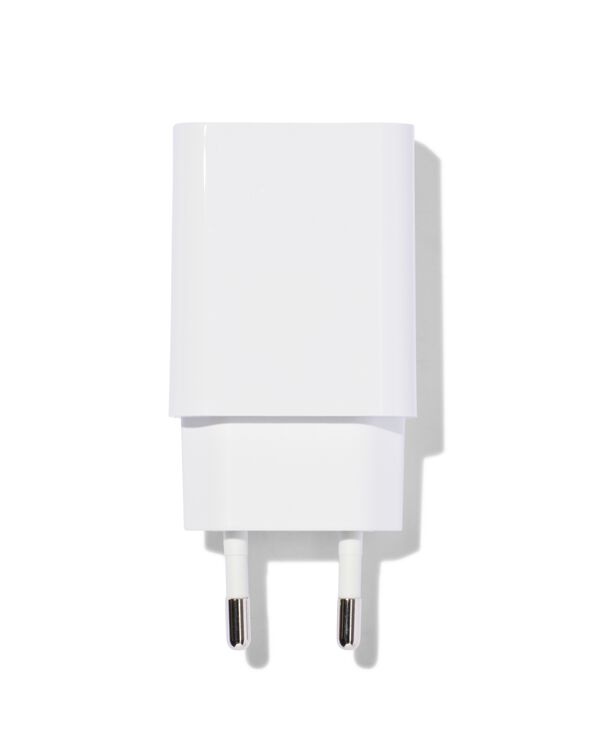 USB oplader 2.1A met 2 poorten wit - 39680014 - HEMA
