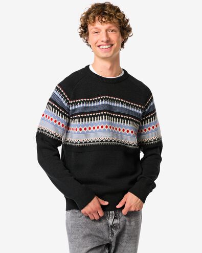 pull homme Mads Nordic bleu fonc&eacute; bleu fonc&eacute; - 2100040DARKBLUE - HEMA