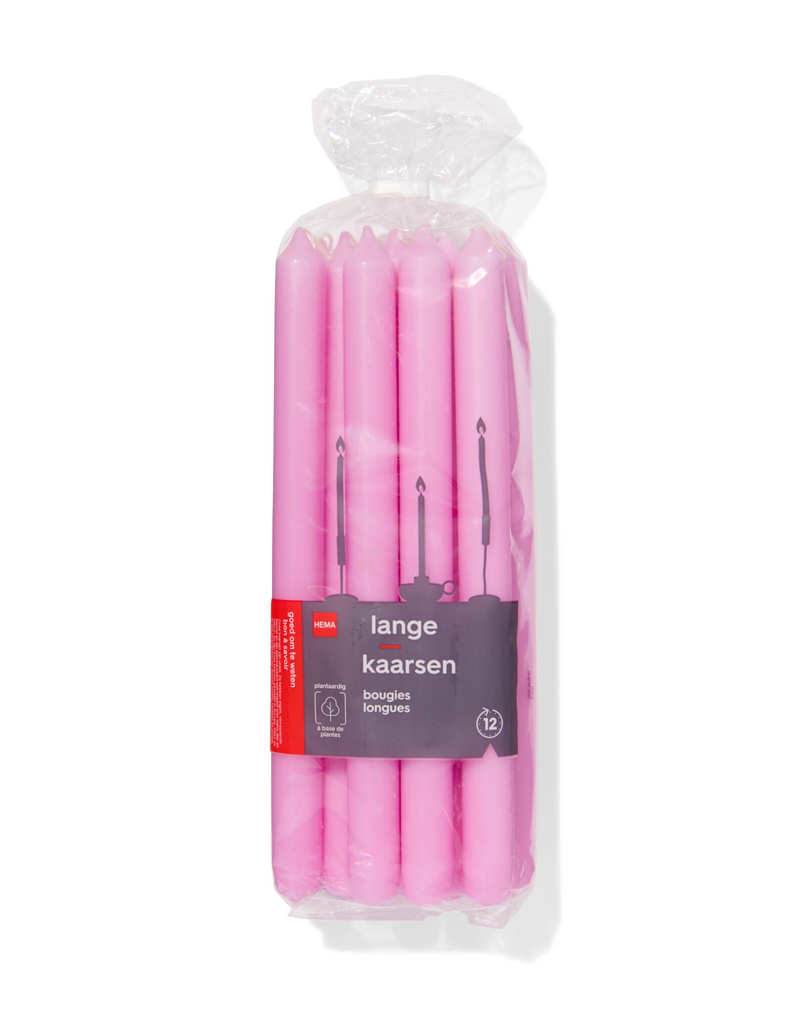 12 bougies longues &Oslash;2.2x29&nbsp; rose rose - 2000000276 - HEMA