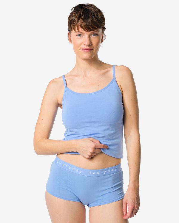 Damen-Boxershorts aus Baumwolle mit &bdquo;everyday&ldquo; auf dem Bund blau - 19601844BLUE - HEMA