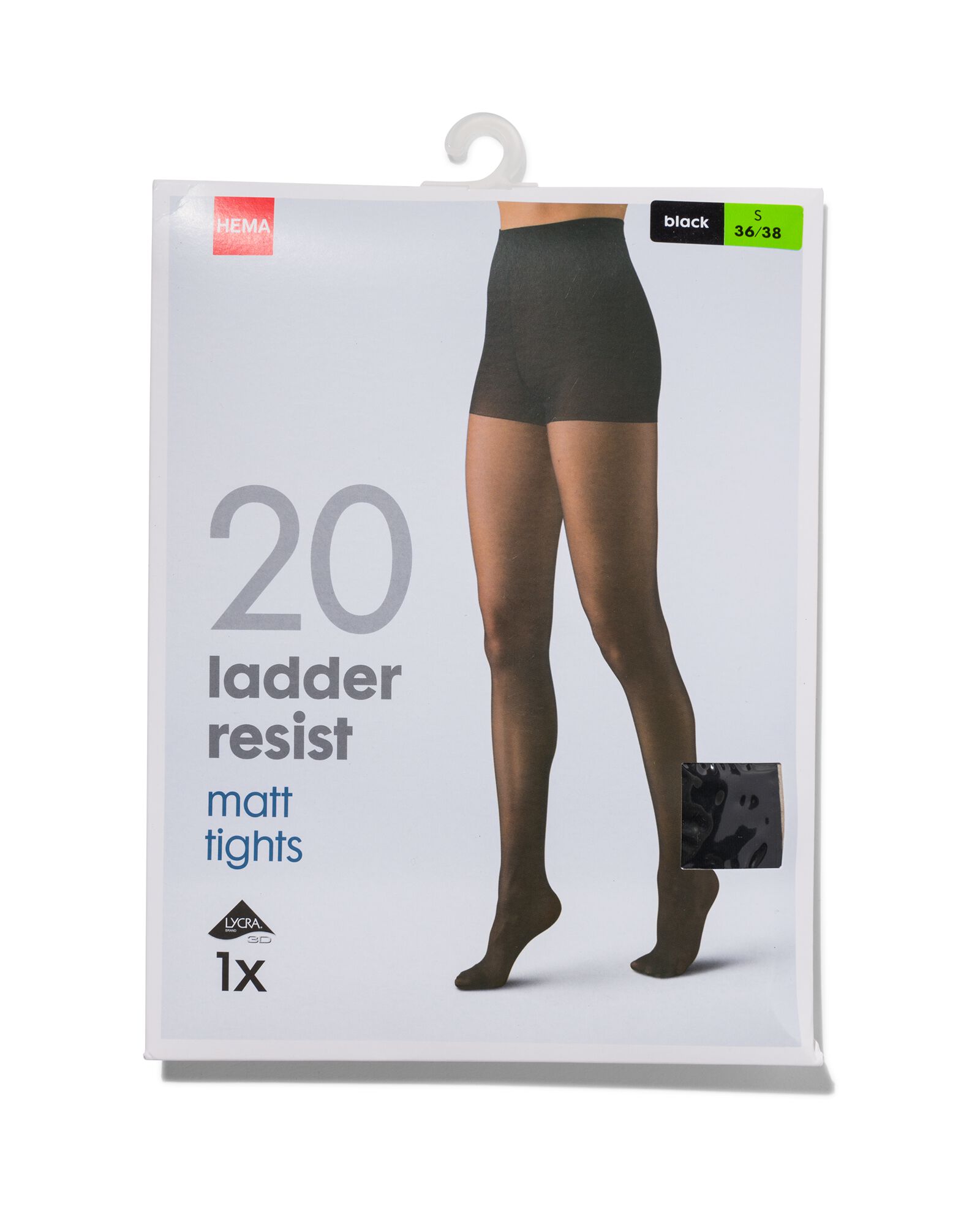 panty ladder resist - anti-ladder 20 denier zwart zwart - 1000021484 - HEMA