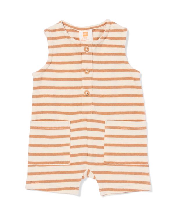 Newborn-Jumpsuit zum Mitwachsen, Jersey, gestreift braun braun - 33454820BROWN - HEMA
