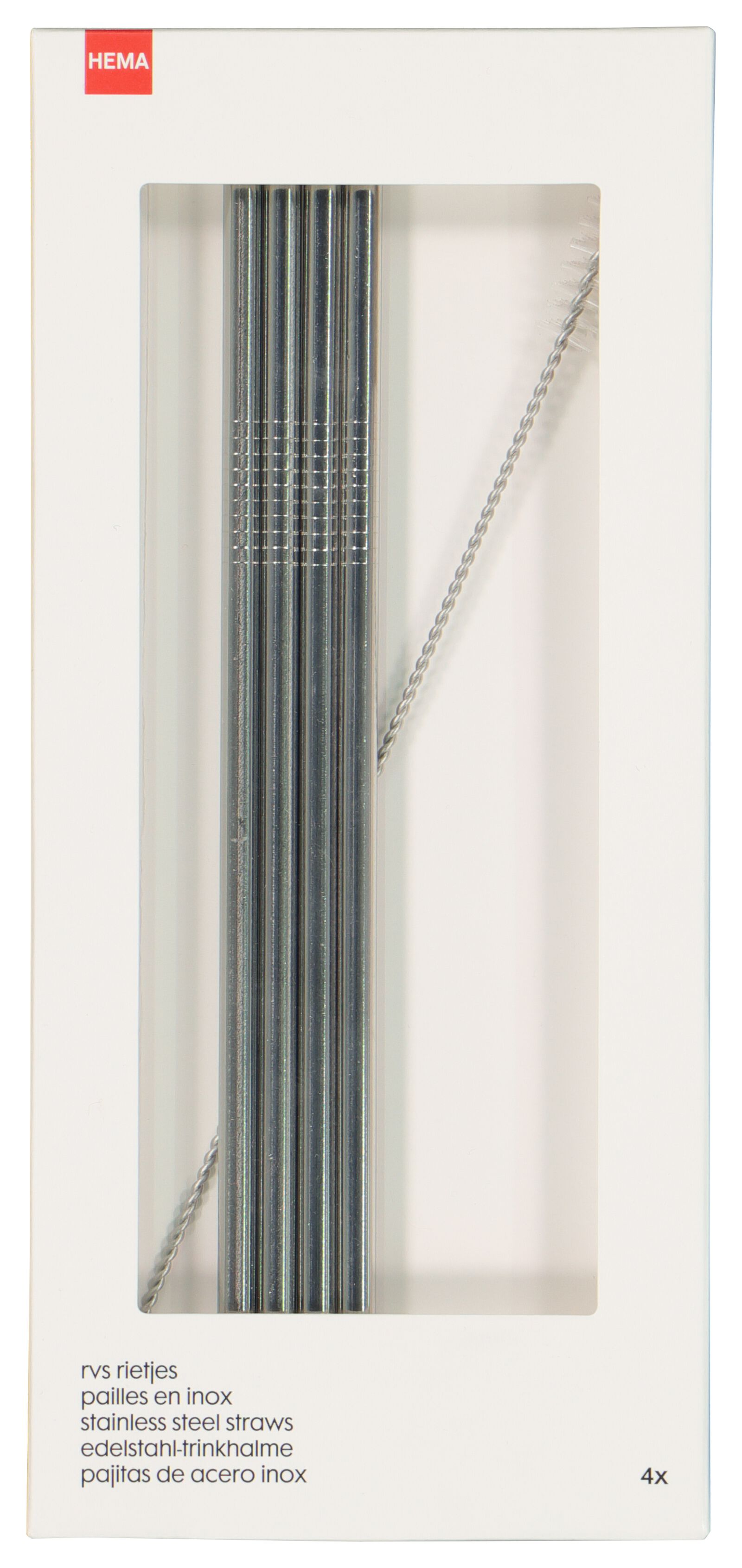 4&nbsp;pailles inox - 14210129 - HEMA