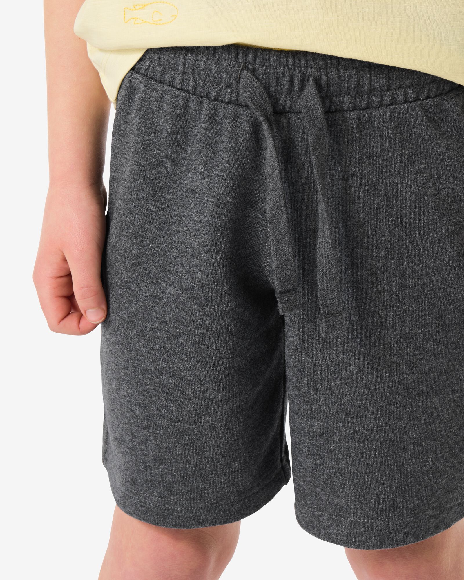 kindershort regular fit sweatstof - 2 stuks grijsmelange grijsmelange - 30714617GREYMELANGE - HEMA
