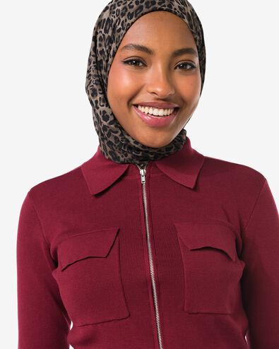 damesvest Ivory bordeauxrood bordeauxrood - 36206520BURGUNDYRED - HEMA