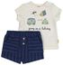 Newborn-Set, T-Shirt und Shorts, Biobaumwolle weiß - 1000019826 - HEMA