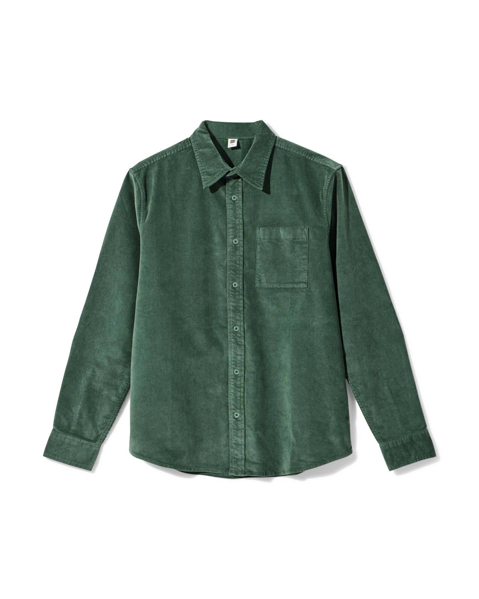 herenoverhemd Amir corduroy middengroen - 2170740MIDGREEN - HEMA