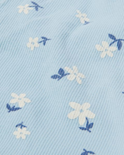 kinder shortama rib bloemen lichtblauw lichtblauw - 1000030175 - HEMA