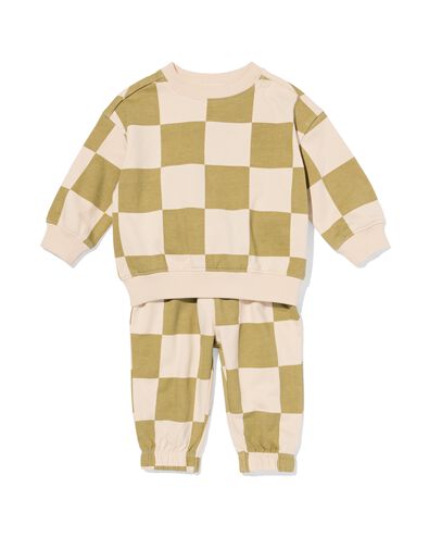 babykleding sweatset blokken groen groen - 33176770GREEN - HEMA