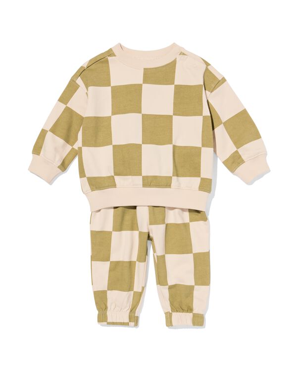 Babybekleidung Sweatset, Karomuster gr&uuml;n gr&uuml;n - 33176770GREEN - HEMA