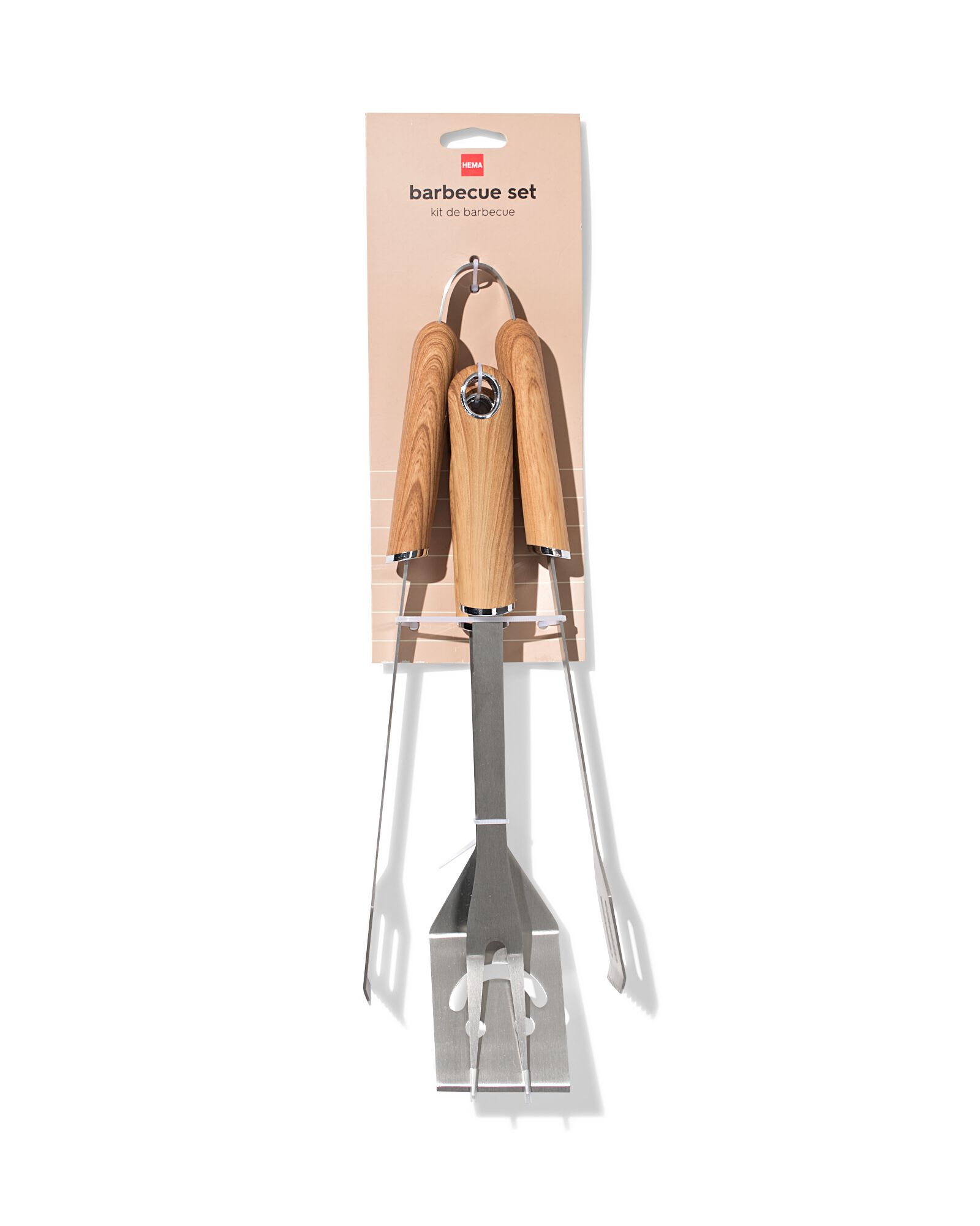 barbecue bestekset rvs - 3 stuks - 41800233 - HEMA
