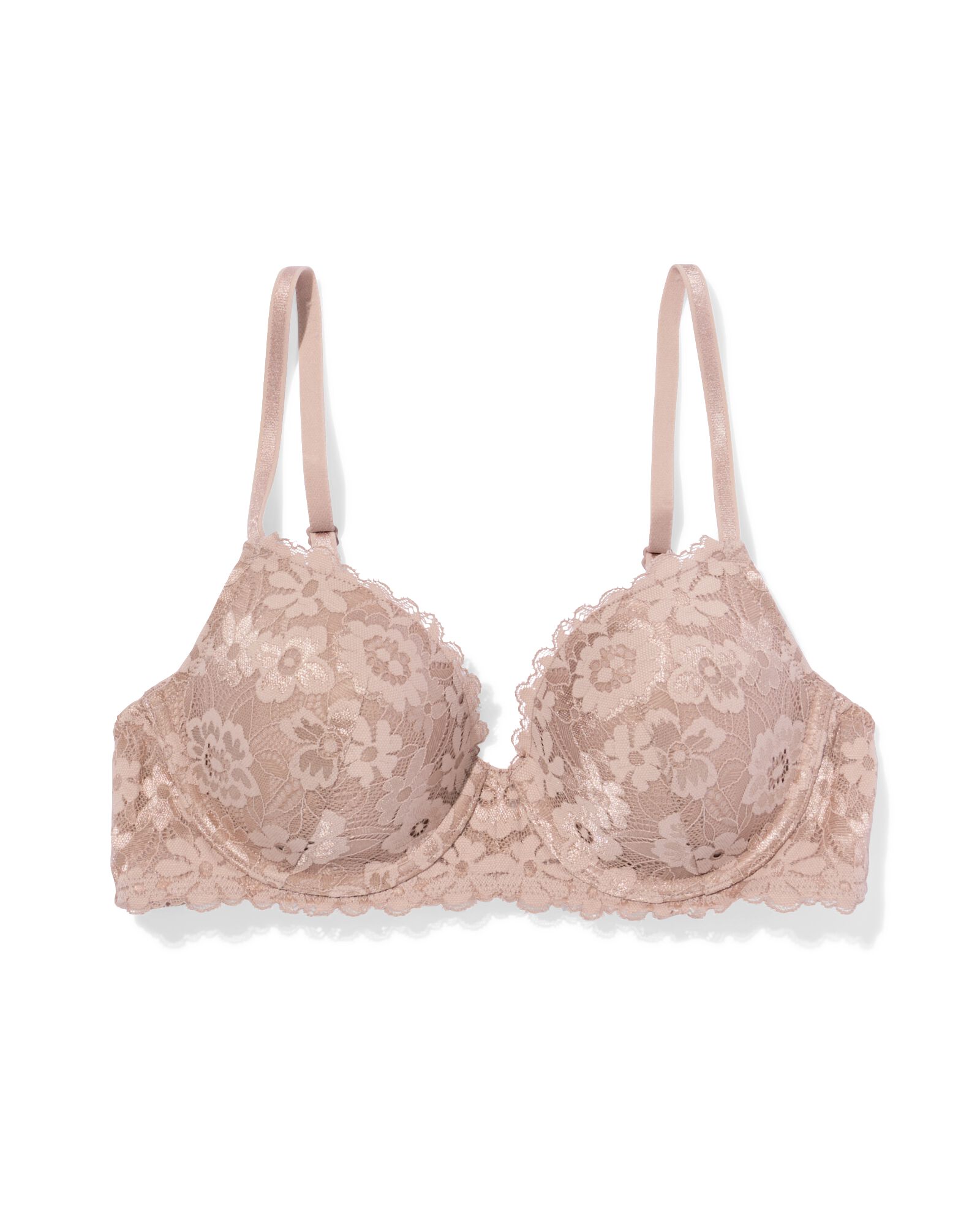 voorgevormde kanten bh met beugel beige beige - 21800900BEIGE - HEMA