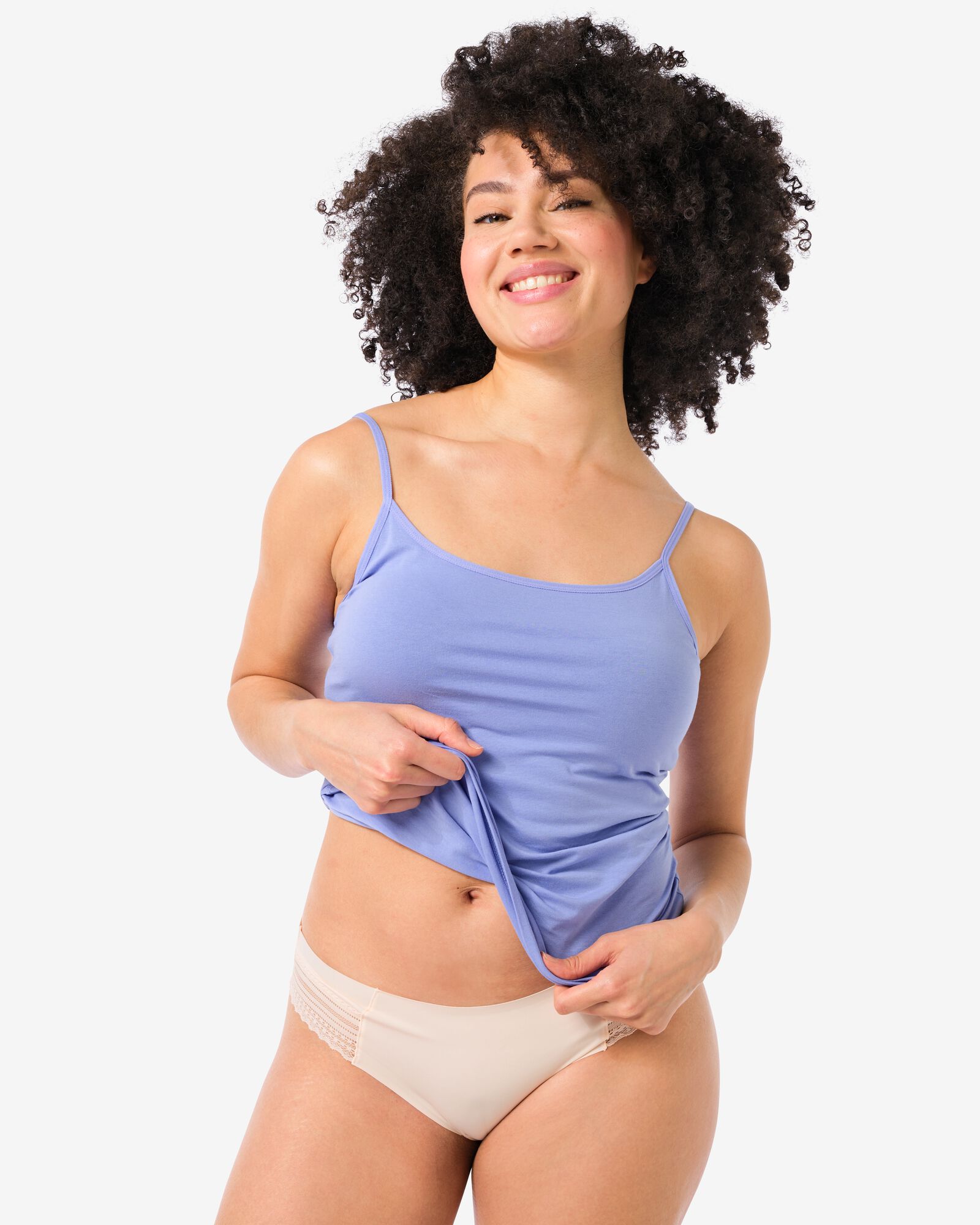 slip br&eacute;silien femme microfibre avec dentelle rose p&acirc;le - 19680742LIGHTPINK - HEMA