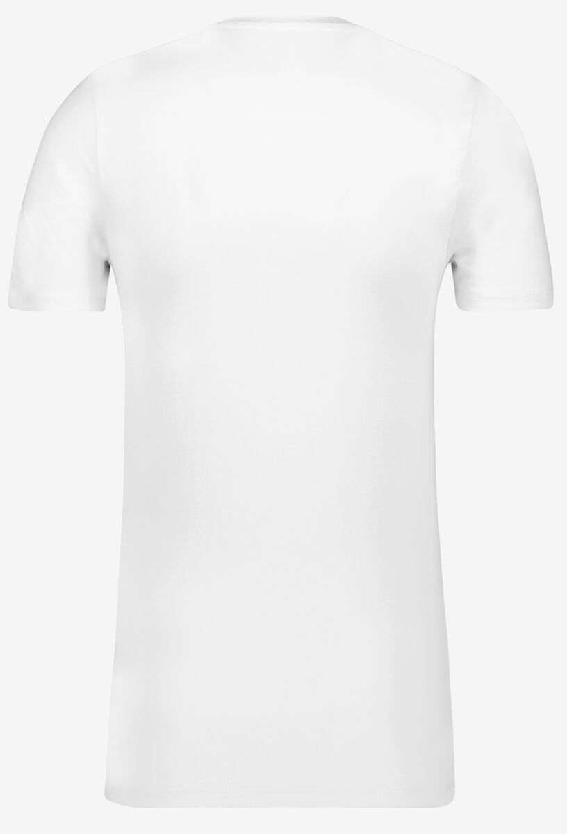 heren t-shirt regular fit o-hals extra lang - 2 stuks wit XXL - 34277067 - HEMA