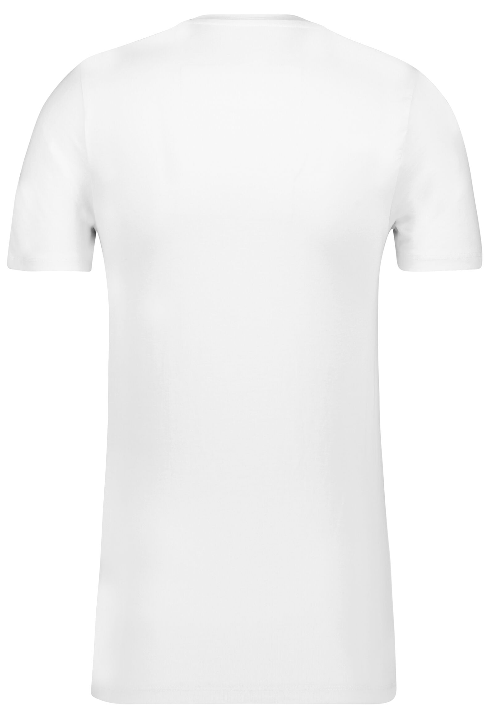 heren t-shirt regular fit o-hals extra lang - 2 stuks wit L - 34277065 - HEMA