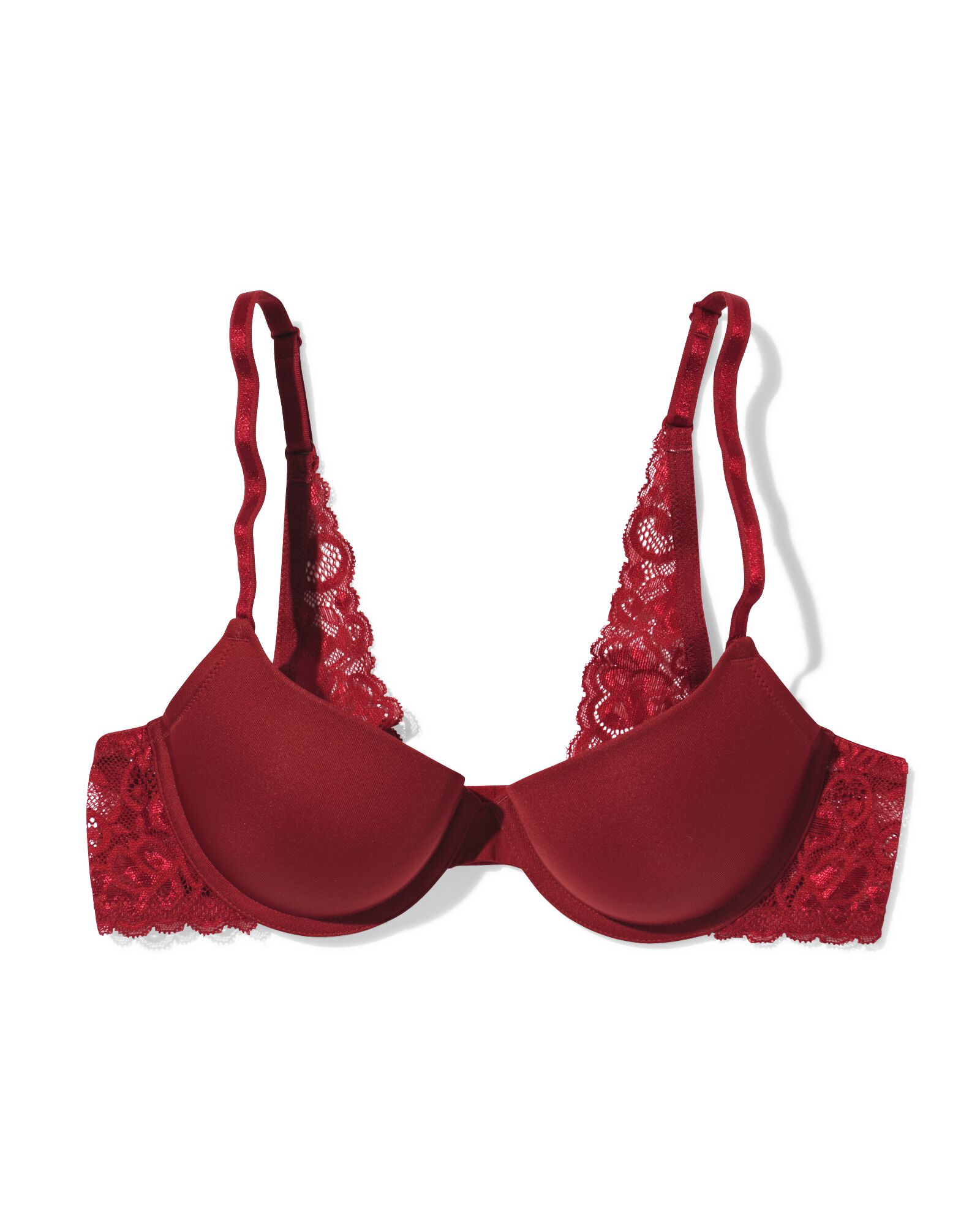 soutien-gorge push-up avec armatures rouge fonc&eacute; 80B - 21801160 - HEMA
