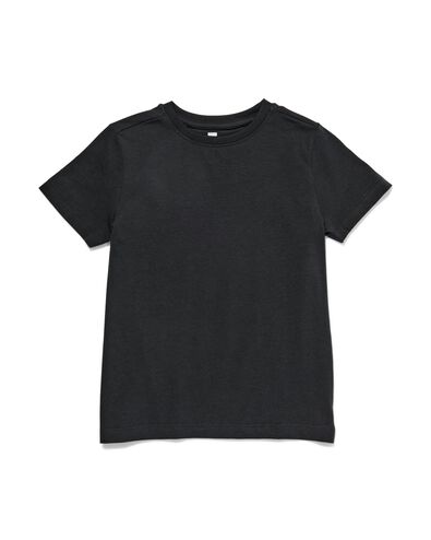 2 t-shirts basics enfant coton stretch noir 170/176 - 30729425 - HEMA