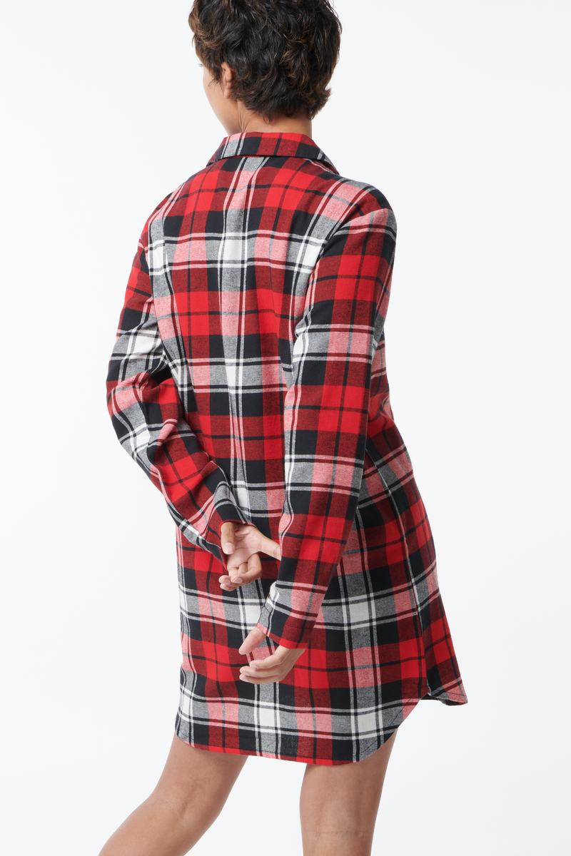 Damen-Nachthemd, Flanell rot - 1000029529 - HEMA