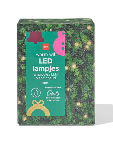 guirlande lumineuse 12,42 m avec 100 LED pour l'int&eacute;rieur et l'ext&eacute;rieur - 25510043 - HEMA