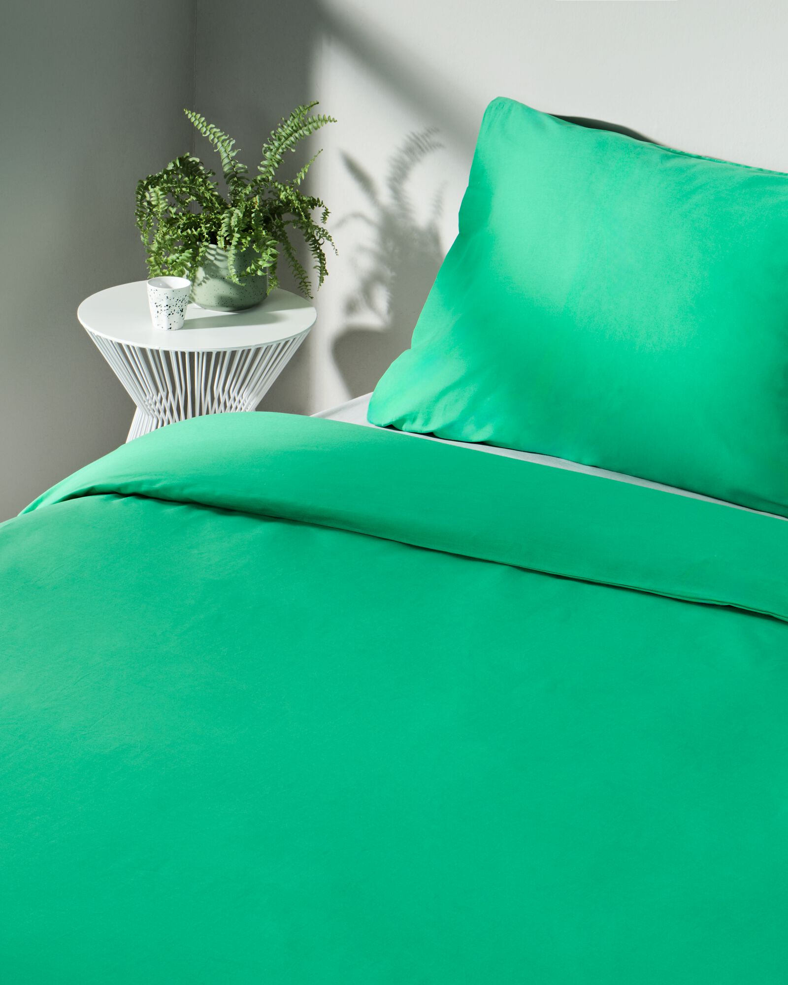 housse de couette 140x200/220 coton doux vert - 5750070 - HEMA