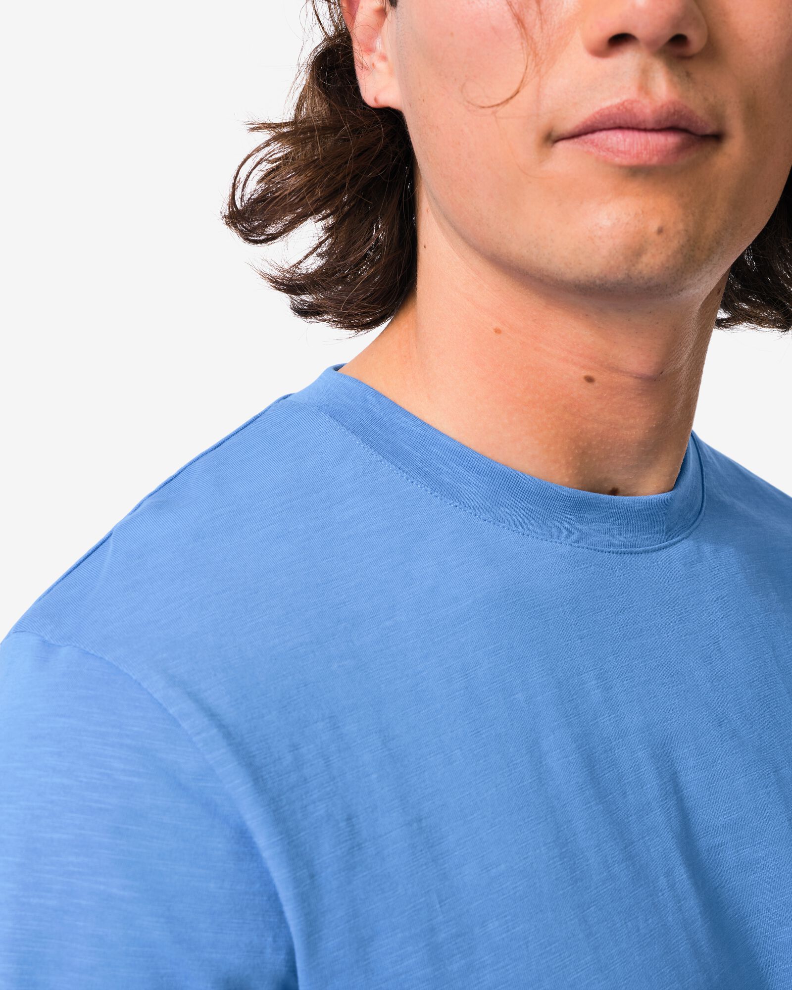 Herren-T-Shirt Jaap aus Slub-Jersey hellblau hellblau - 2178830LIGHTBLUE - HEMA