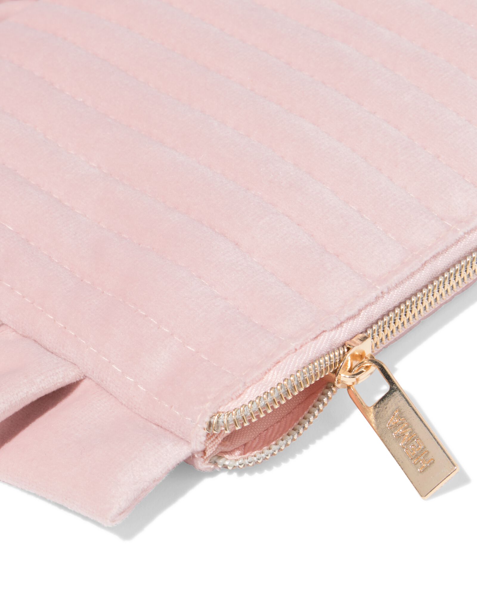 trousse de maquillage 21x14cm velours rose - 11890721 - HEMA