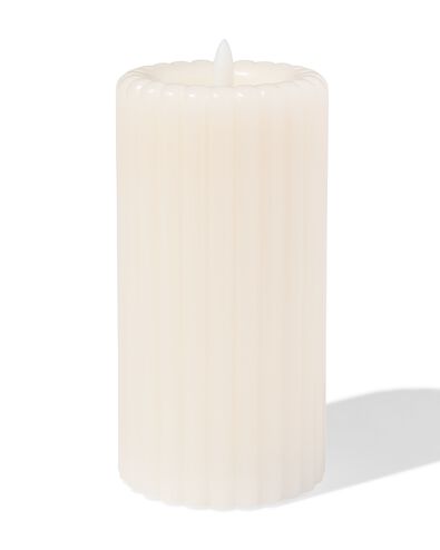 kaars LED ribbel ivoor  - 13550093 - HEMA