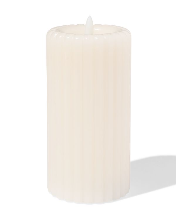 kaars LED ribbel ivoor  - 13550093 - HEMA