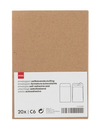 20er-Pack Briefumschl&auml;ge, C6 - 14130038 - HEMA