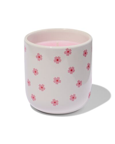 kaarsvaas ⌀8x8.5cm keramiek relief - 61104532 - HEMA