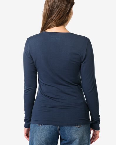dames thermo T-shirt ronde hals blauw - 36302530BLUE - HEMA