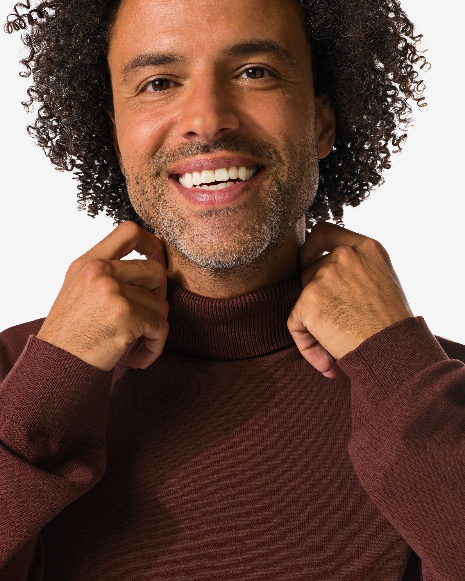 col roul&eacute; homme Marco marron fonc&eacute; - 2117040DARKBROWN - HEMA