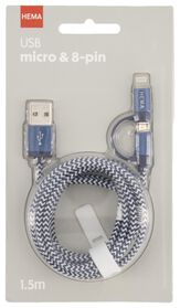 USB-Ladekabel, Mikro-USB & 8-polig - 39680119 - HEMA
