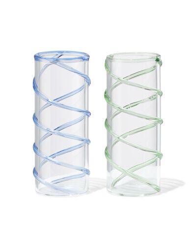 verres &agrave; shot spirale vert-bleu - 2 pi&egrave;ces - 41822220 - HEMA