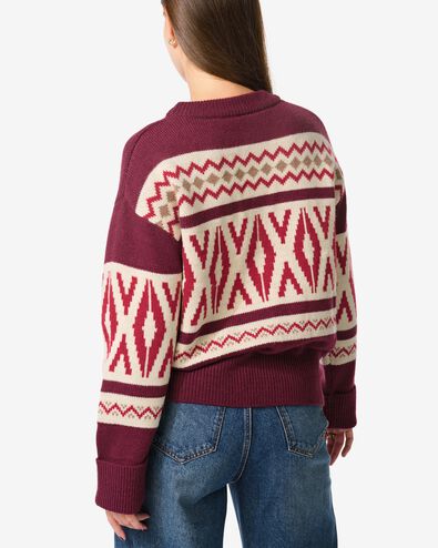 pull femme Oona graphique bordeaux - 36205870BURGUNDYRED - HEMA