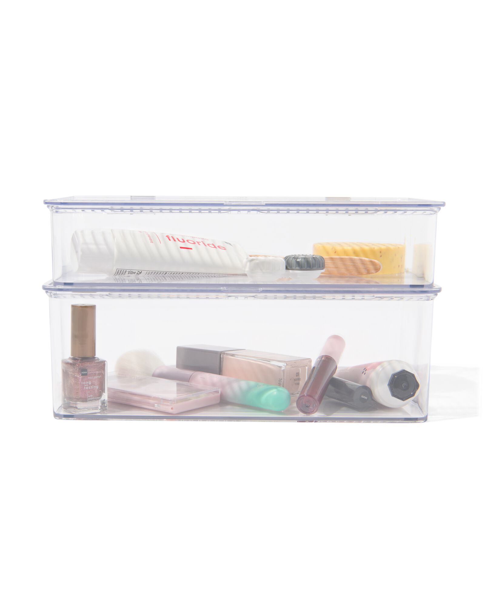 2 bo&icirc;tes de rangement avec couvercle - 39800033 - HEMA