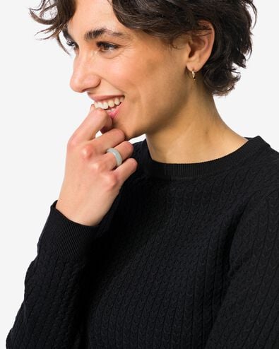 Damen-Pullover, Livia, Zopfmuster schwarz schwarz - 36205370BLACK - HEMA