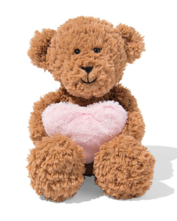 ours en peluche 14 x 14 x 20 cm avec pochette cadeau amour - 60800071 - HEMA