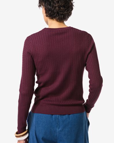 Damen-Pullover, Livia, Zopfmuster bordeauxrot bordeauxrot - 36205340BURGUNDYRED - HEMA