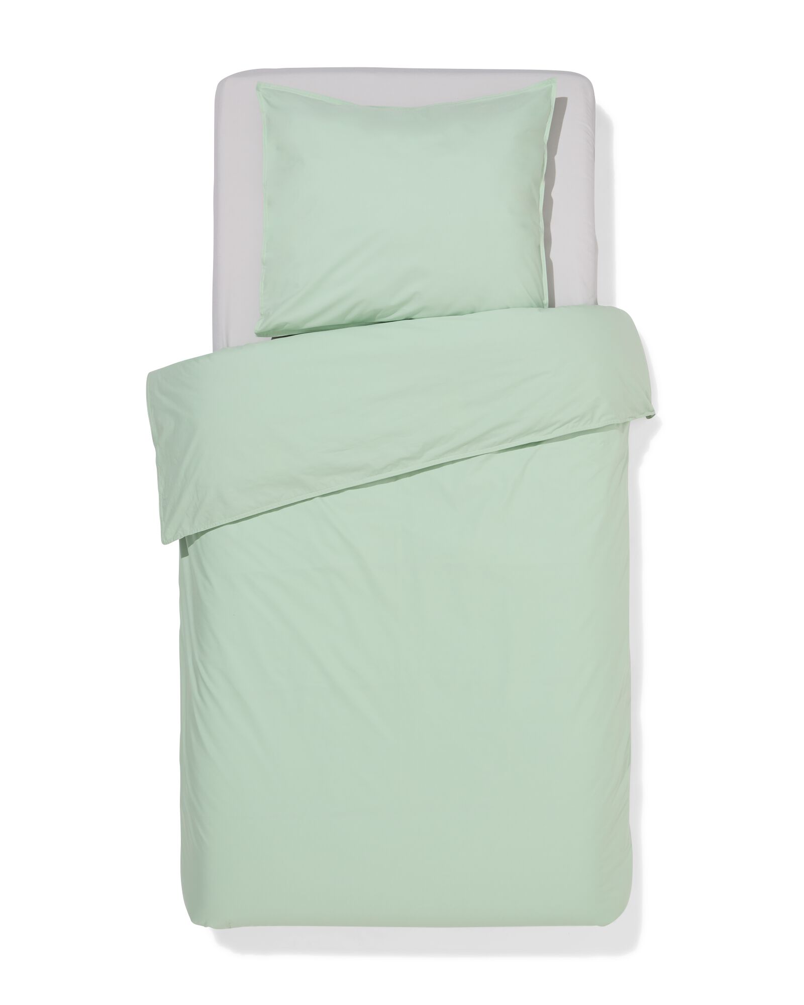 housse de couette 140x200/220 cm percale vert clair  - 5750161 - HEMA