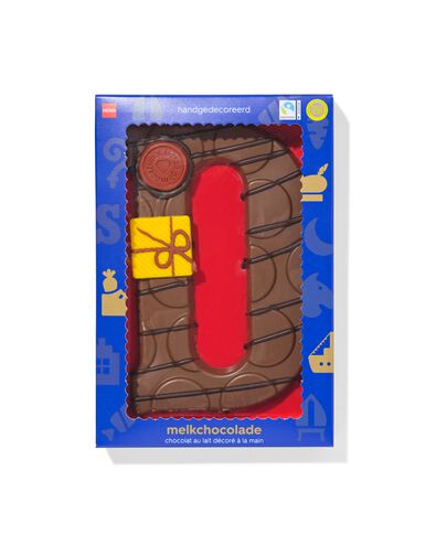 Lettre en chocolat d&eacute;cor&eacute;e &agrave; la main lait D 180g - 24427404 - HEMA