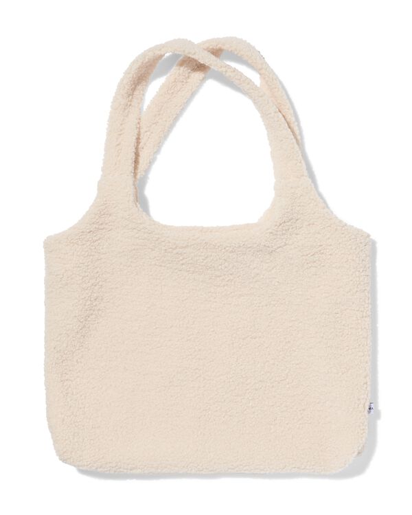 sac &agrave; bandouli&egrave;re 50x37 cm teddy cr&egrave;me  - 61100251 - HEMA