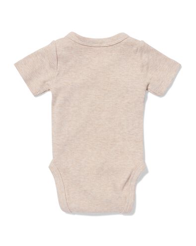 Newborn Mitwachsender Wickelstrampler, gerippt sandfarben sandfarben - 33450620SAND - HEMA