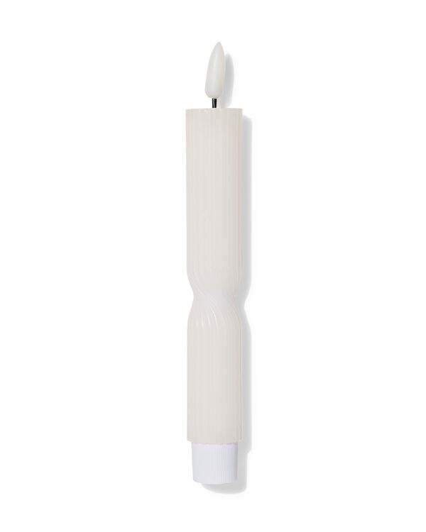 bougie longue &agrave; led ⌀2,3x20cm nervur&eacute;e ivoire - 13550126 - HEMA
