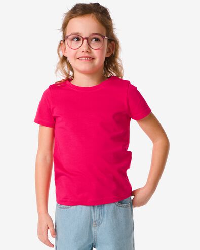 t-shirt enfant - coton bio rose 158/164 - 30832356 - HEMA