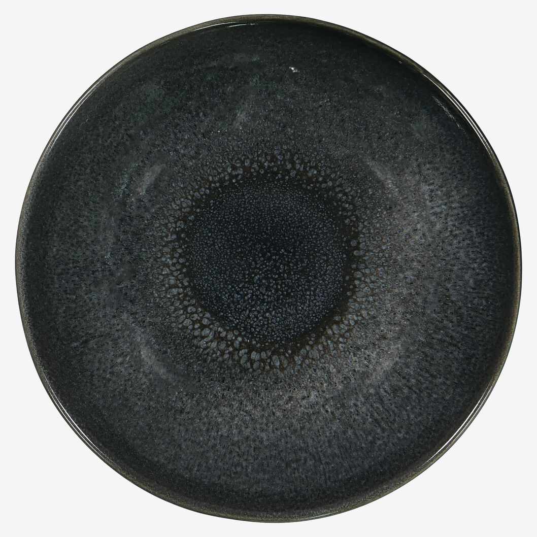 Suppenteller Porto, reaktive Glasur, schwarz, 23 cm - 9602031 - HEMA