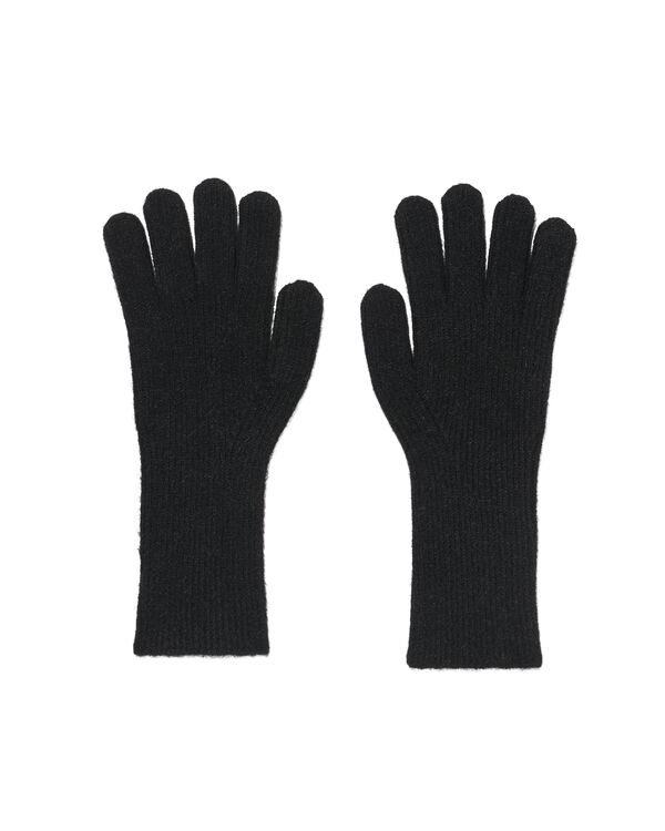 gants femme c&ocirc;tel&eacute;s noir noir noir - 16451105BLACK - HEMA