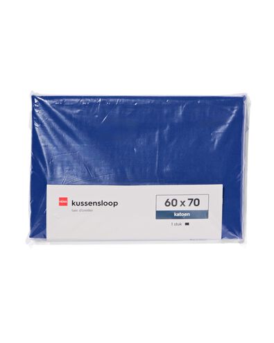 taie d'oreiller 60x70 cm coton doux bleu cobalt - 5130019 - HEMA