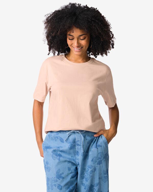 t-shirt Larissa femme coupe classique rose p&acirc;le - 36311410LIGHTPINK - HEMA