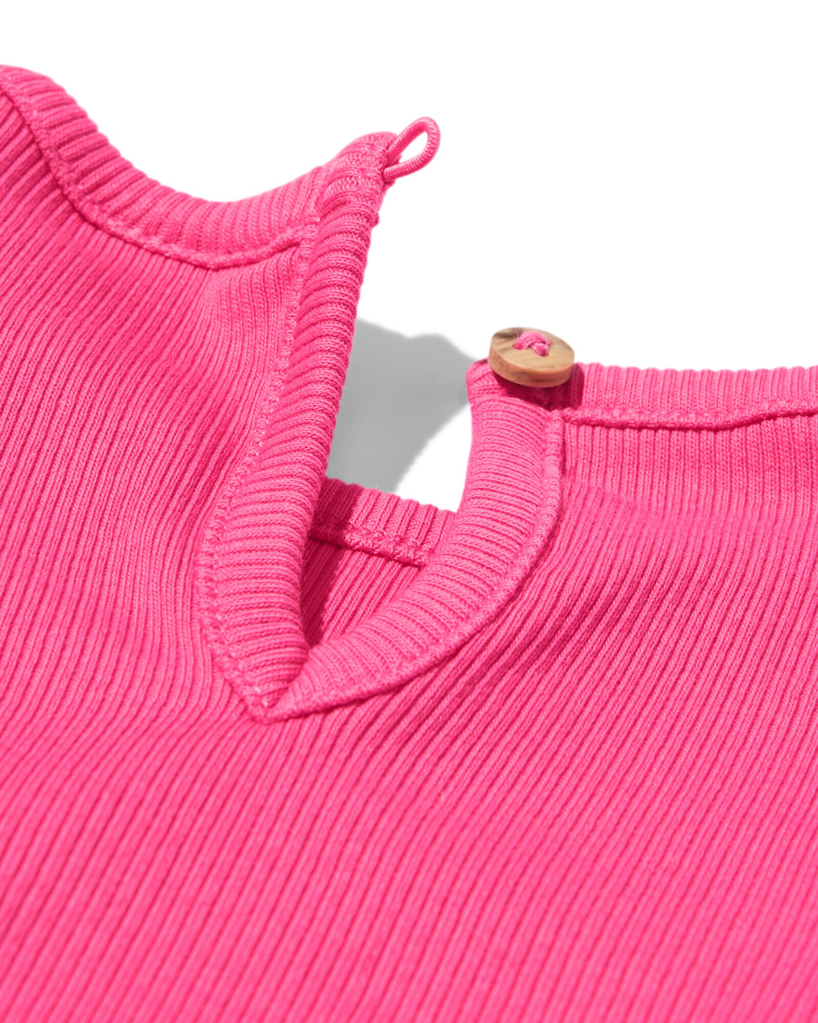 baby T-shirt rib felroze felroze - 33000380BRIGHTPINK - HEMA
